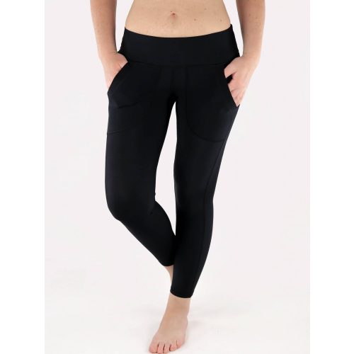 Black Crop Leggings with Front Pockets